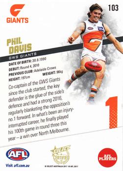 2017 Select Certified #103 Phil Davis Back